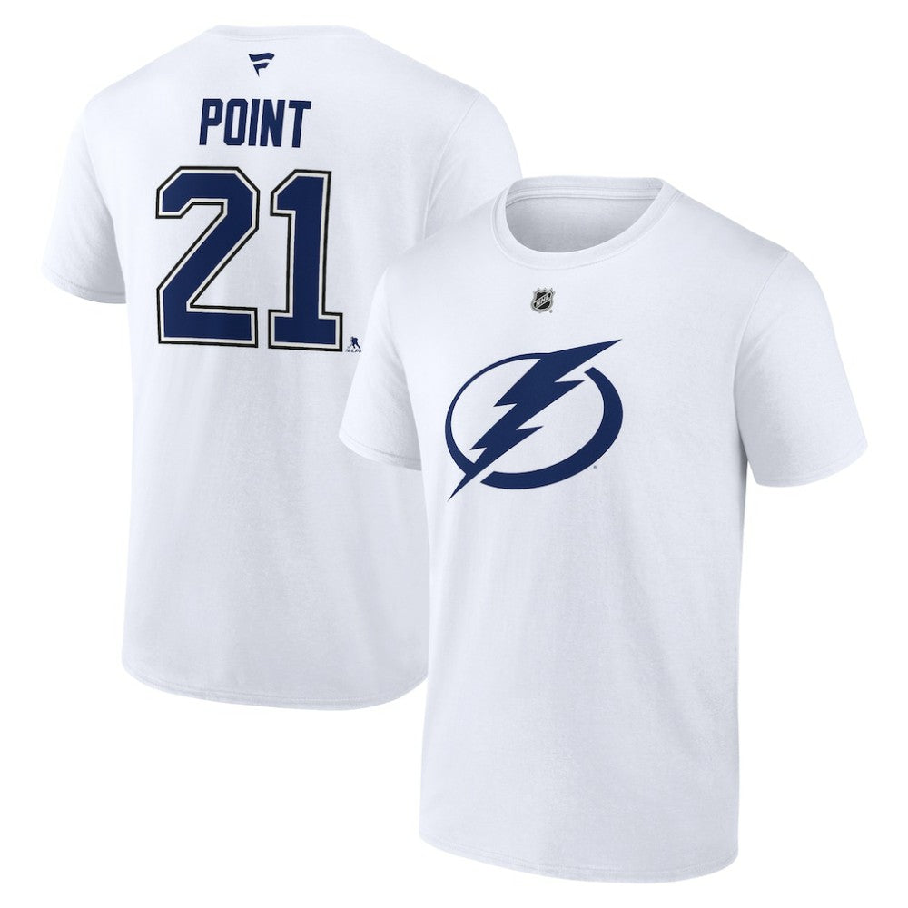 Brayden Point Tampa Bay Lightning Fanatics Authentic Stack Name & Number T-Shirt White