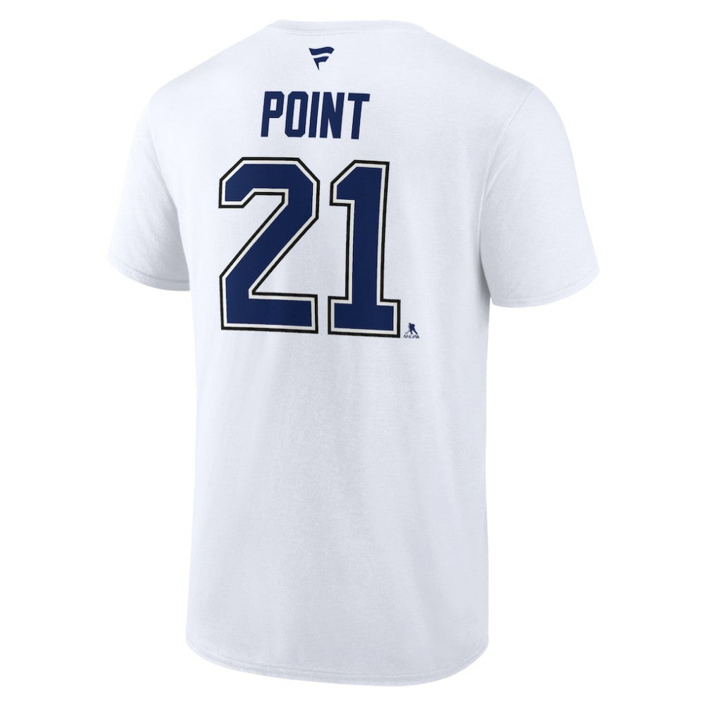 Brayden Point Tampa Bay Lightning Fanatics Authentic Stack Name & Number T-Shirt White