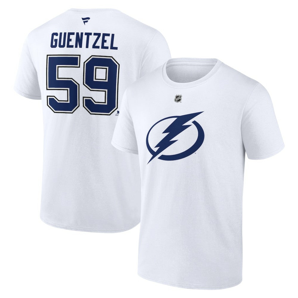Jake Guentzel Tampa Bay Lightning Fanatics Authentic Stack Name & Number T-Shirt White
