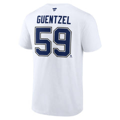 Jake Guentzel Tampa Bay Lightning Fanatics Authentic Stack Name & Number T-Shirt White
