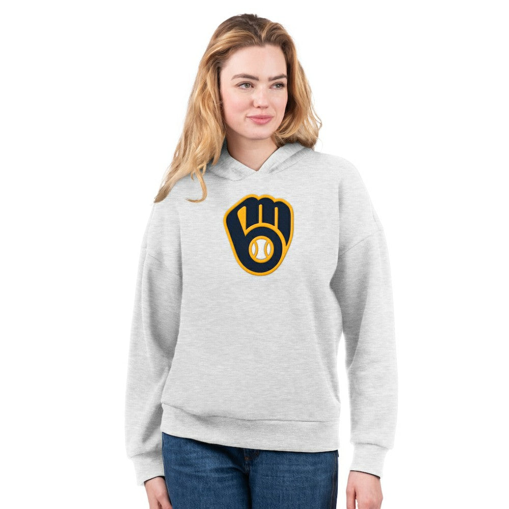 Milwaukee Brewers G-III 4Her by Carl Banks Women's T-Shirt and Hoodie Combo Pack Navy/Bright Heather Ceramic
