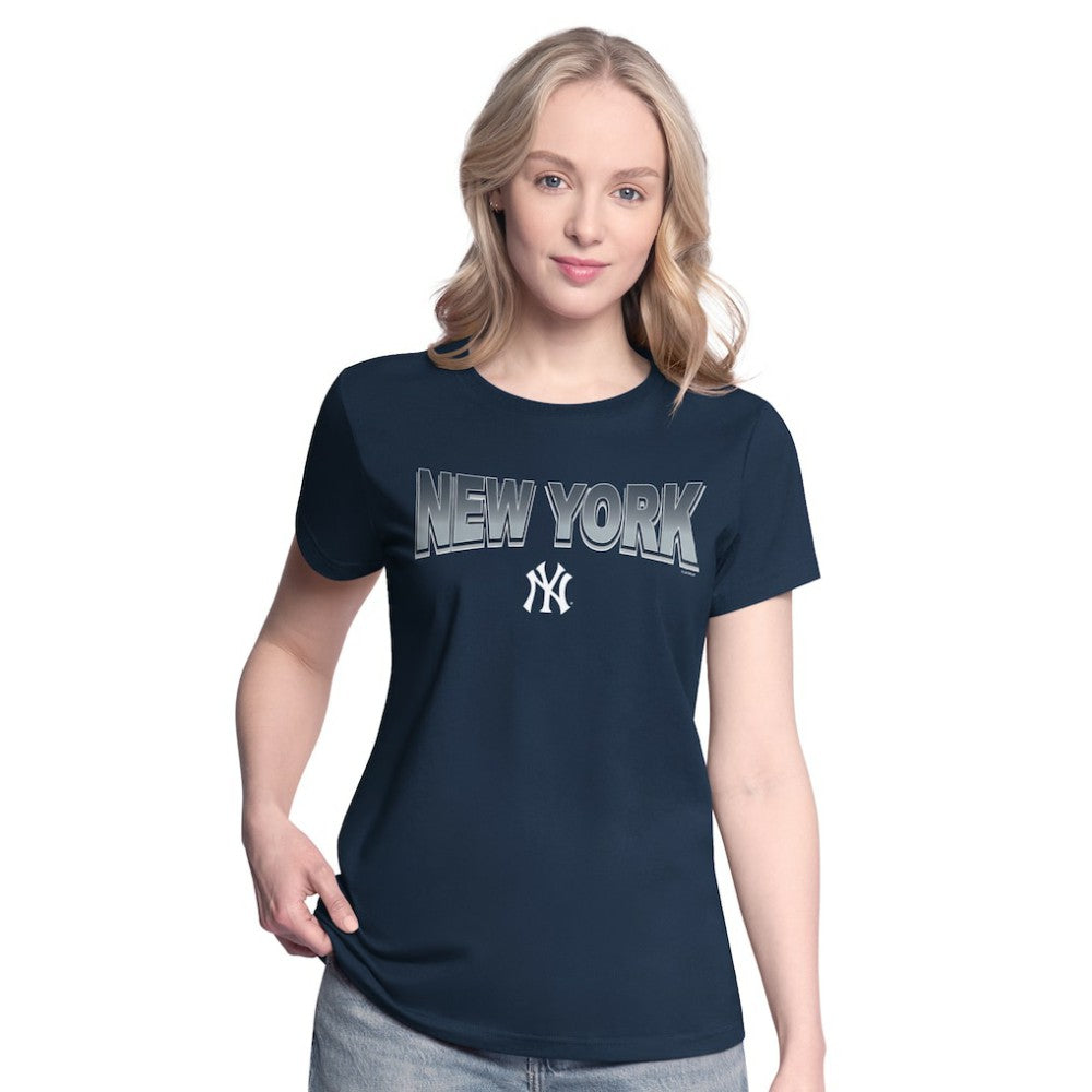 New York Yankees G-III 4Her by Carl Banks Women's T-Shirt and Hoodie Combo Pack Navy/Bright Heather Ceramic | New Era