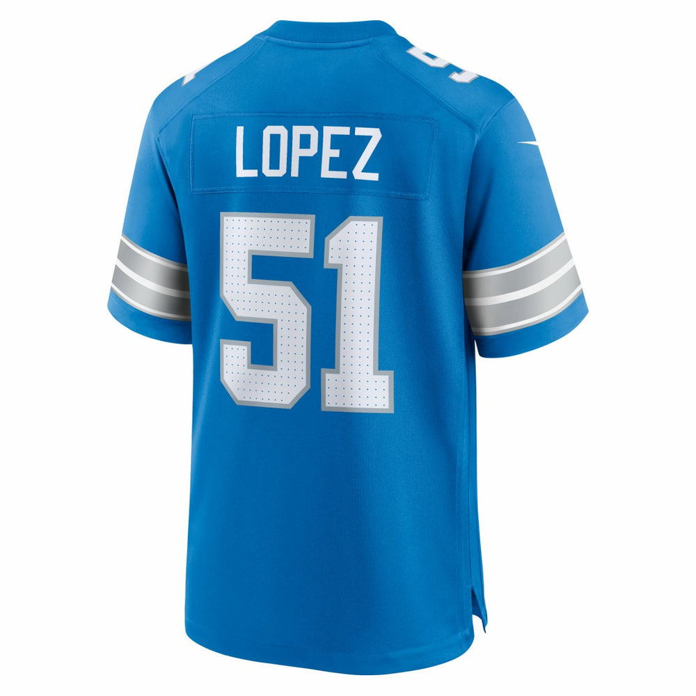 Roy Lopez Detroit Lions Team Game Jersey - Blue