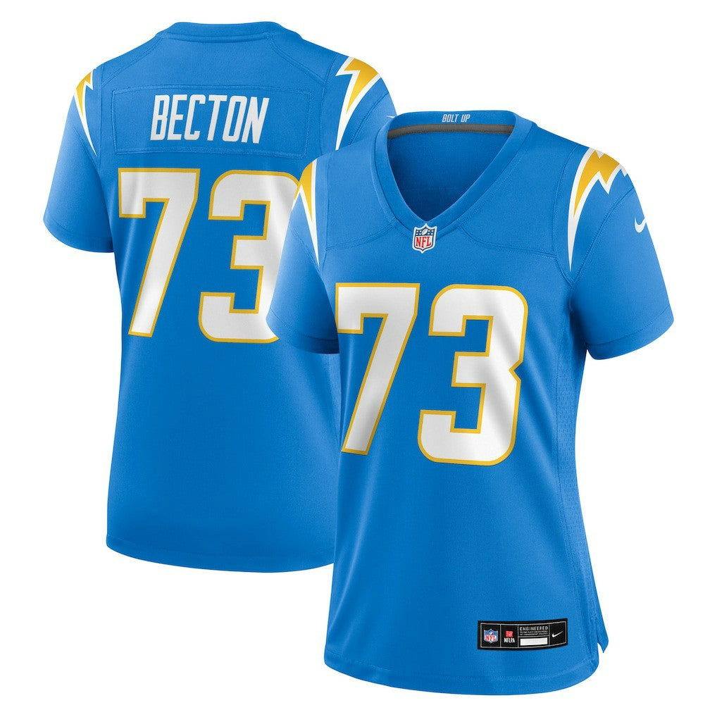 Mekhi Becton Los Angeles Chargers Women's Team Game Jersey - Powder Blue