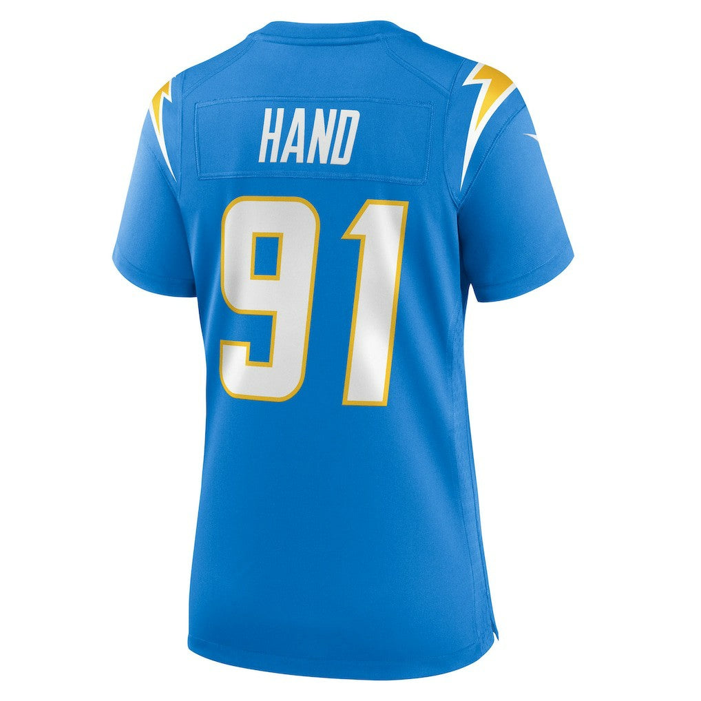 Da'Shawn Hand Los Angeles Chargers Women's Team Game Jersey - Powder Blue