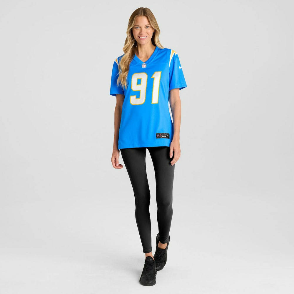 Da'Shawn Hand Los Angeles Chargers Women's Team Game Jersey - Powder Blue