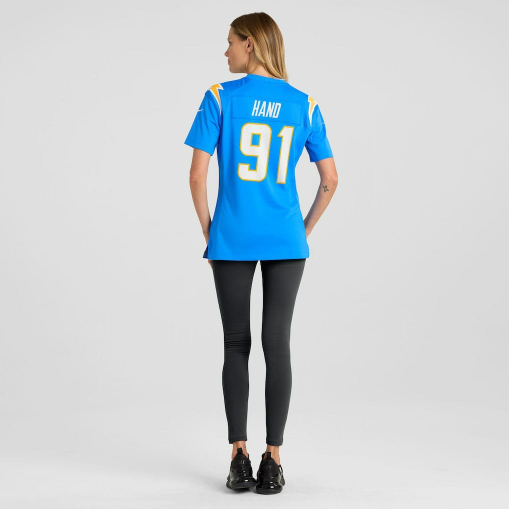 Da'Shawn Hand Los Angeles Chargers Women's Team Game Jersey - Powder Blue