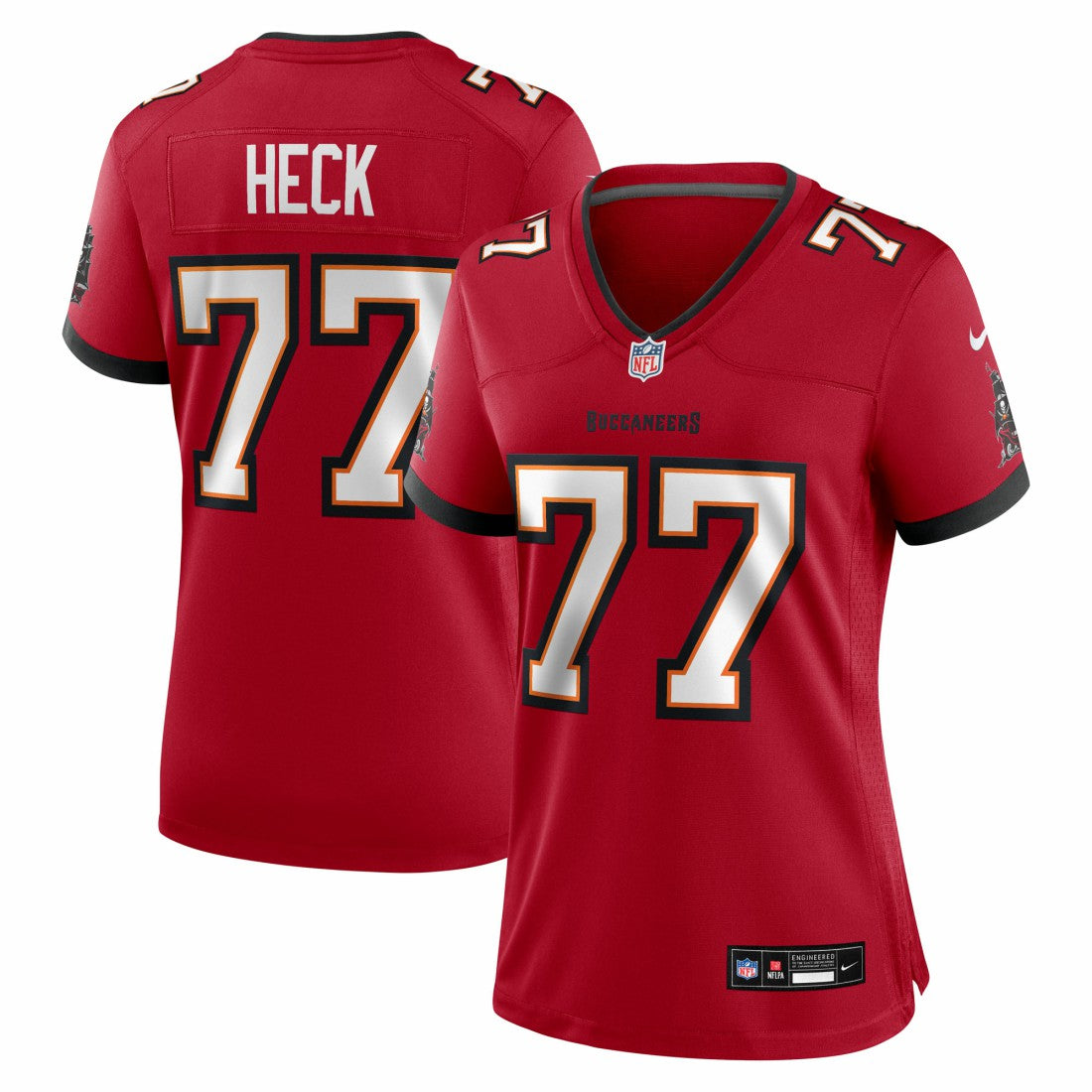 Charlie Heck Tampa Bay Buccaneers Women's Team Game Jersey - Red