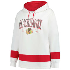 Chicago Blackhawks Profile Women's Plus Size Hoodie White
