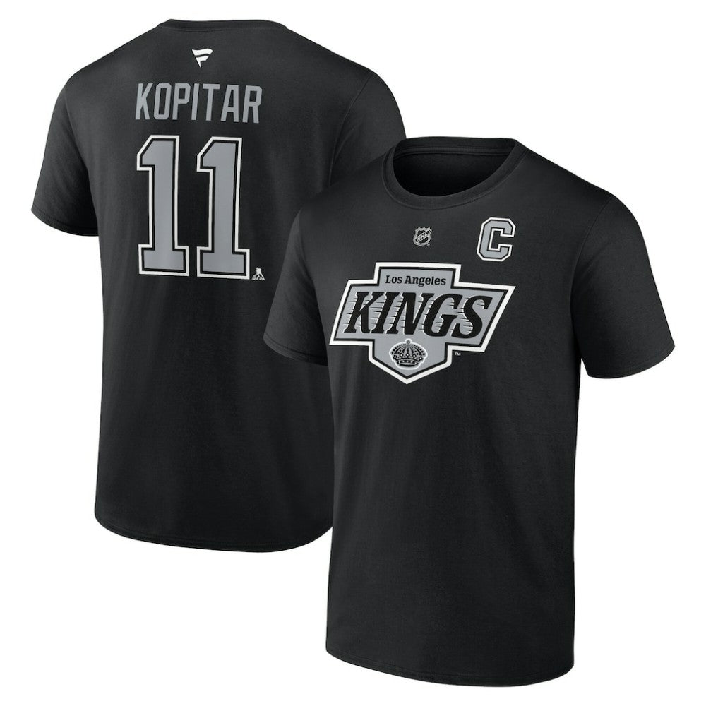 Anze Kopitar Los Angeles Kings Fanatics Authentic Stack Name & Number T-Shirt Black