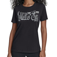 Chicago White Sox Starter Women's Groovy Script Team Fitted T-Shirt Black
