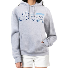 Tampa Bay Rays Starter Women's Groovy Script Team Fleece Pullover Hoodie Gray