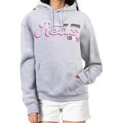Cincinnati Reds Starter Women's Groovy Script Team Fleece Pullover Hoodie Gray