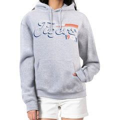 Detroit Tigers Starter Women's Groovy Script Team Fleece Pullover Hoodie Gray