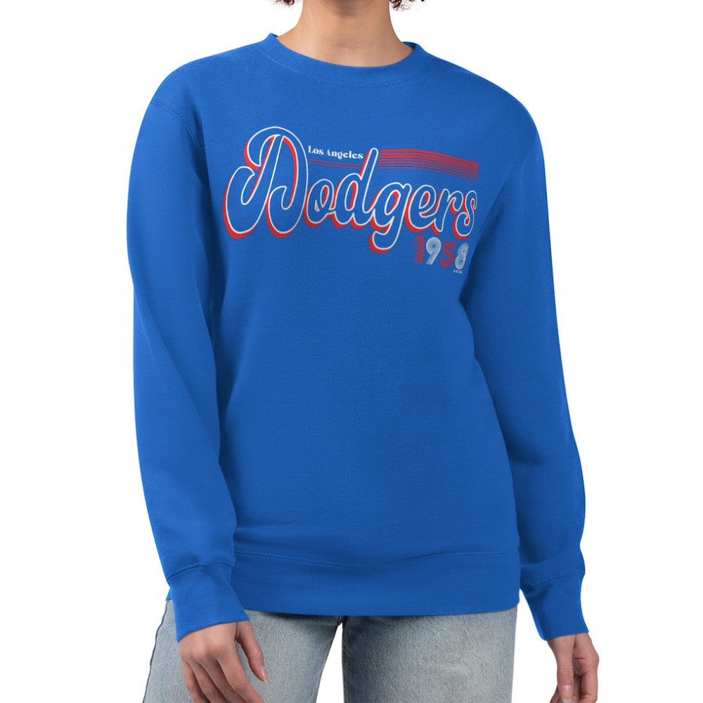 Los Angeles Dodgers Starter Women's Groovy Script Team Fleece Pullover Sweatshirt Royal