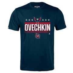 Alexander Ovechkin Washington Capitals Levelwear NHL All-Time Leading Goal Scorer Milestone Stars Name & Number Richmond T-Shirt Navy