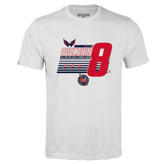 Alexander Ovechkin Washington Capitals Levelwear NHL All-Time Leading Goal Scorer Milestone Stripes Name & Number Richmond T-Shirt White
