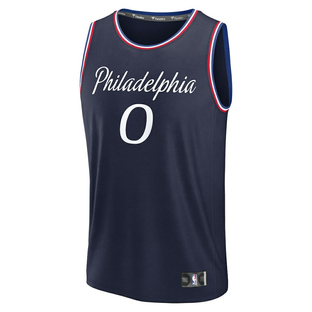 Tyrese Maxey Philadelphia 76ers Youth 2025/26 City Edition Fast Break Jersey - Navy