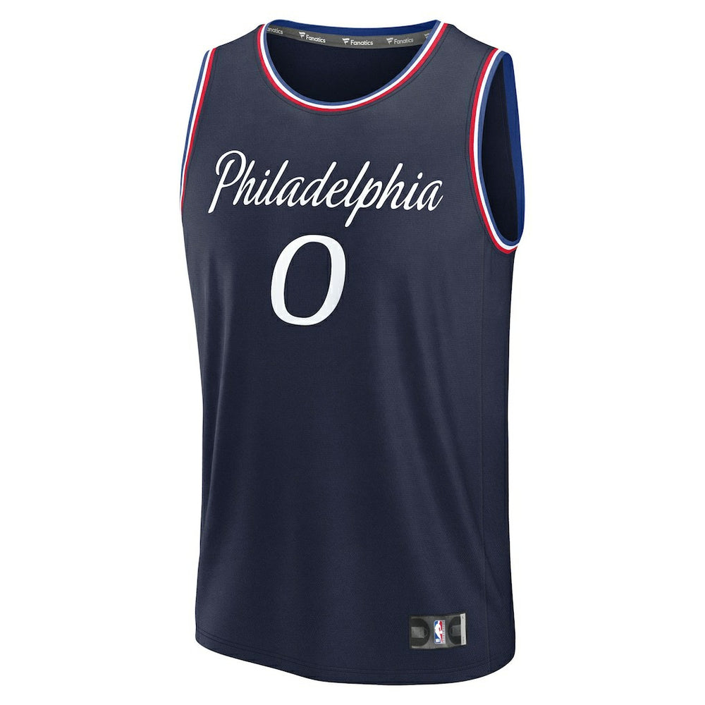 Tyrese Maxey Philadelphia 76ers Youth 2025/26 City Edition Fast Break Jersey - Navy