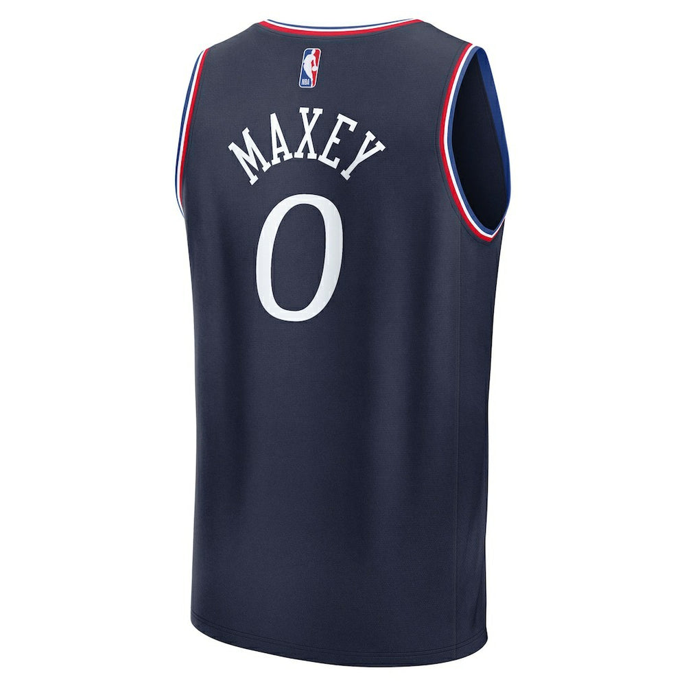 Tyrese Maxey Philadelphia 76ers Youth 2025/26 City Edition Fast Break Jersey - Navy