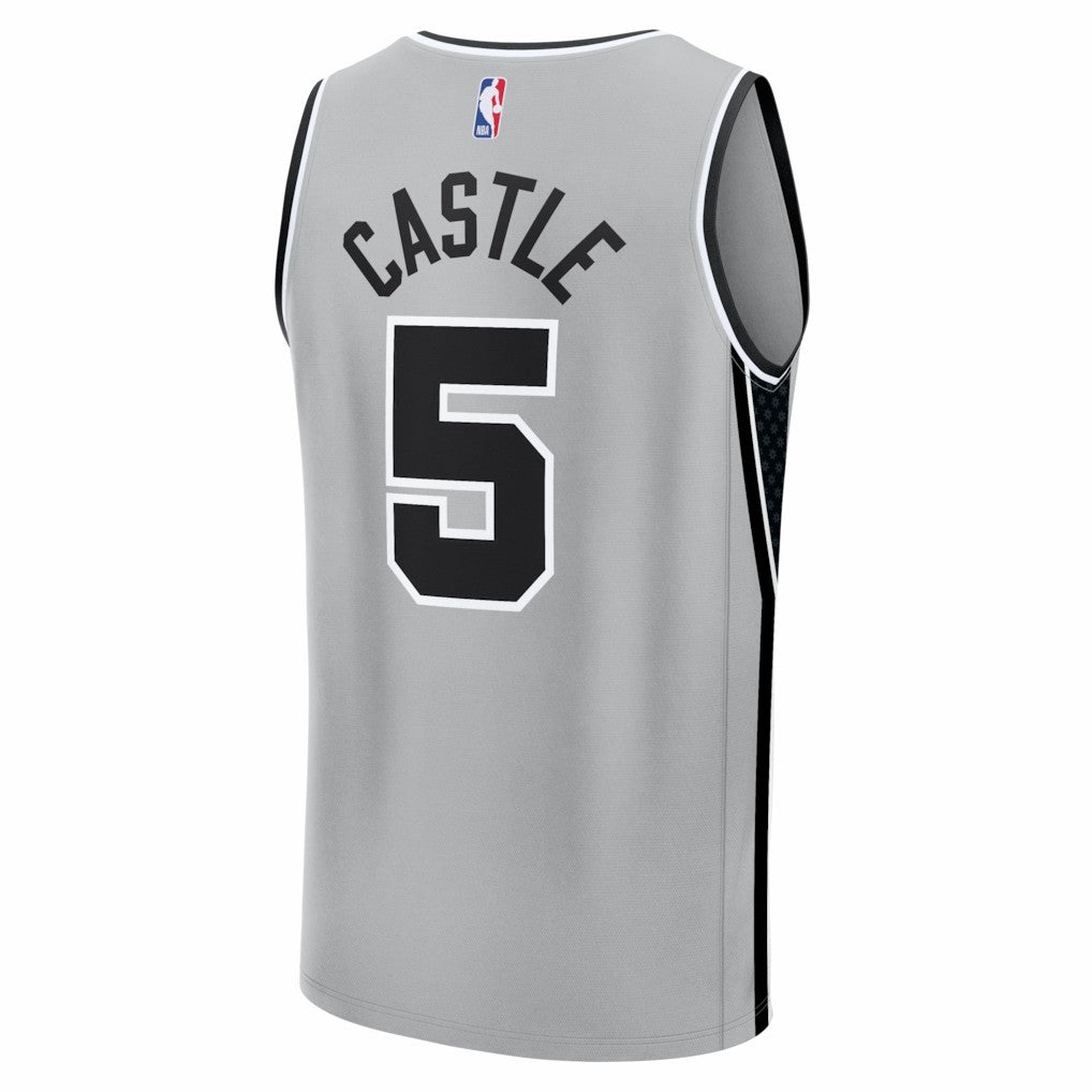Stephon Castle San Antonio Spurs Youth Fast Break Jersey - Statement Edition - Silver