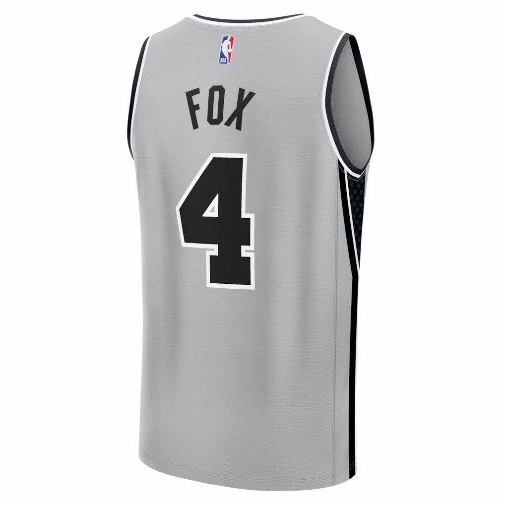 De'Aaron Fox San Antonio Spurs Youth Fast Break Jersey - Statement Edition - Silver