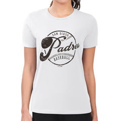 San Diego Padres G-III 4Her by Carl Banks Women's Super-Slim Fit Lightweight Distressed Baseball Team T-Shirt White