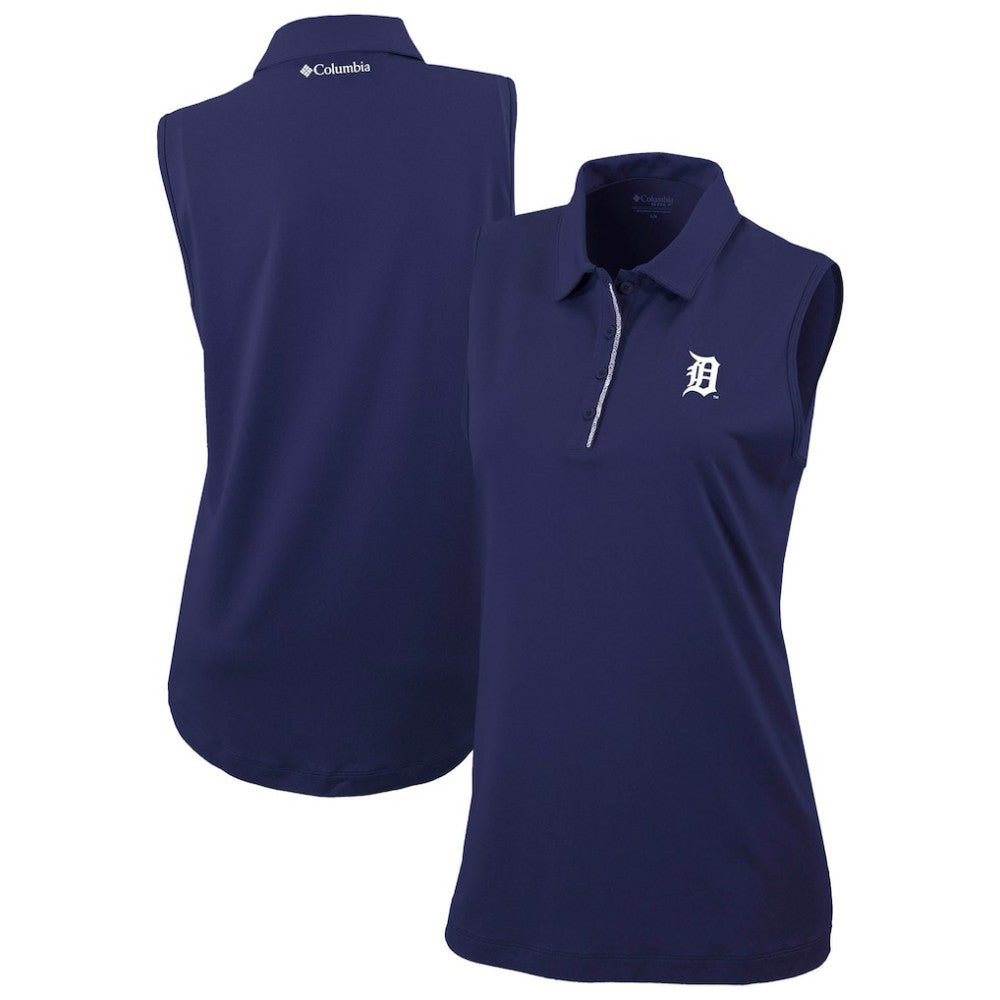 Detroit Tigers Women's Tend The Ball Sleeveless Polo Navy | Columbia