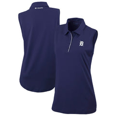 Detroit Tigers Women's Tend The Ball Sleeveless Polo Navy | Columbia