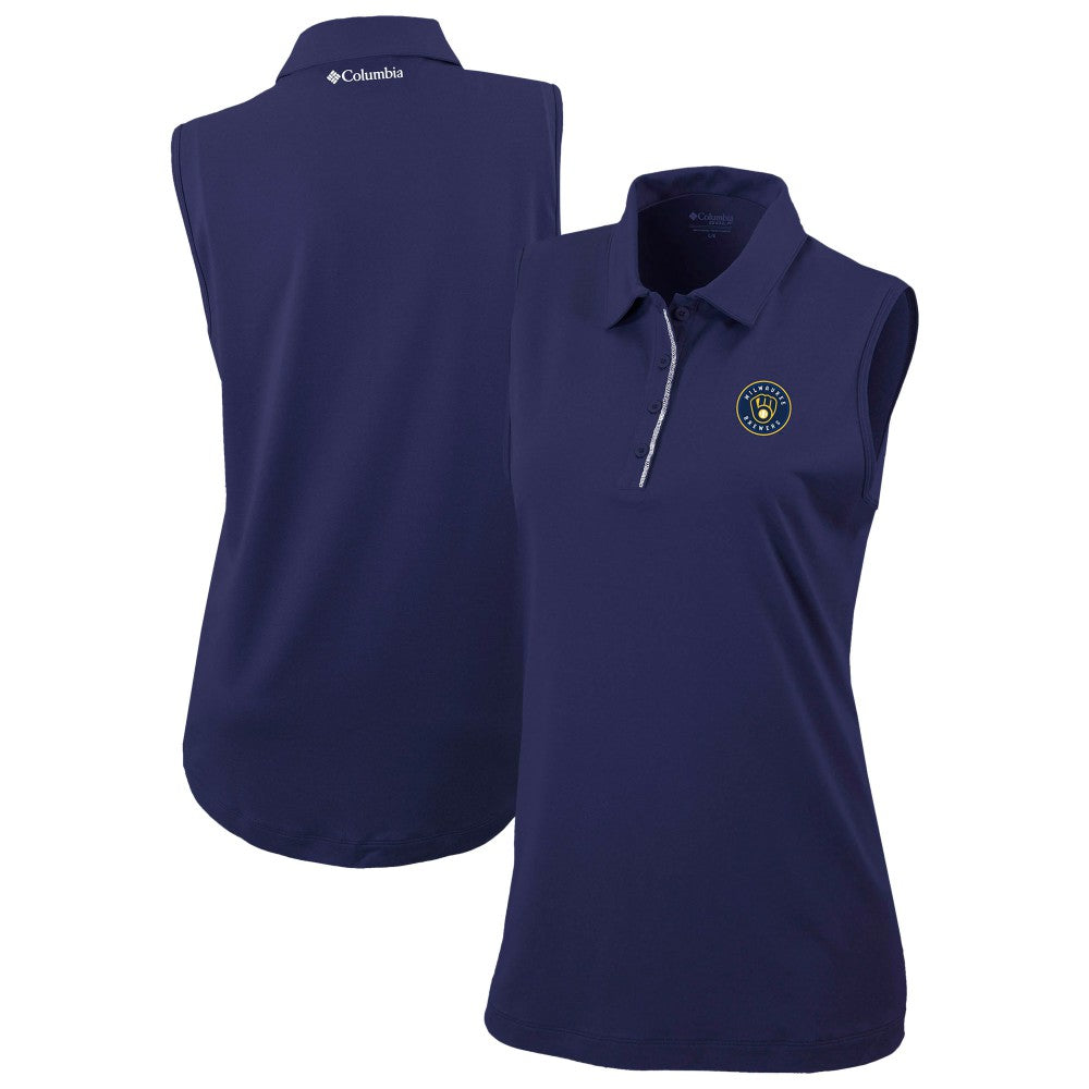 Milwaukee Brewers Women's Tend The Ball Sleeveless Polo Navy | Columbia