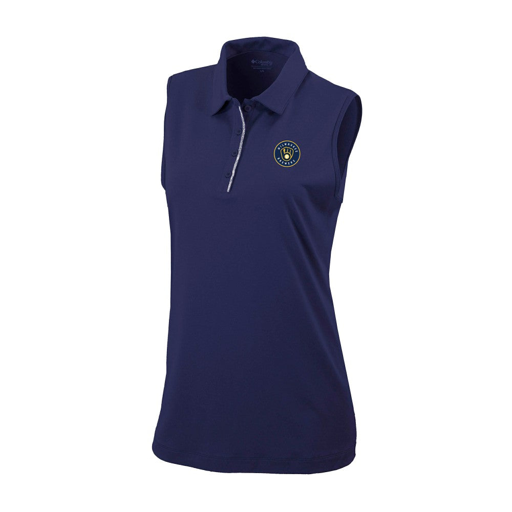 Milwaukee Brewers Women's Tend The Ball Sleeveless Polo Navy | Columbia