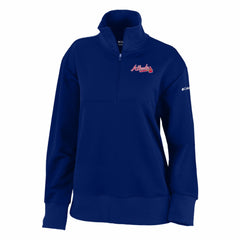 Atlanta Braves Women's Birchwood Hills Quarter-Zip Pullover Navy | Columbia
