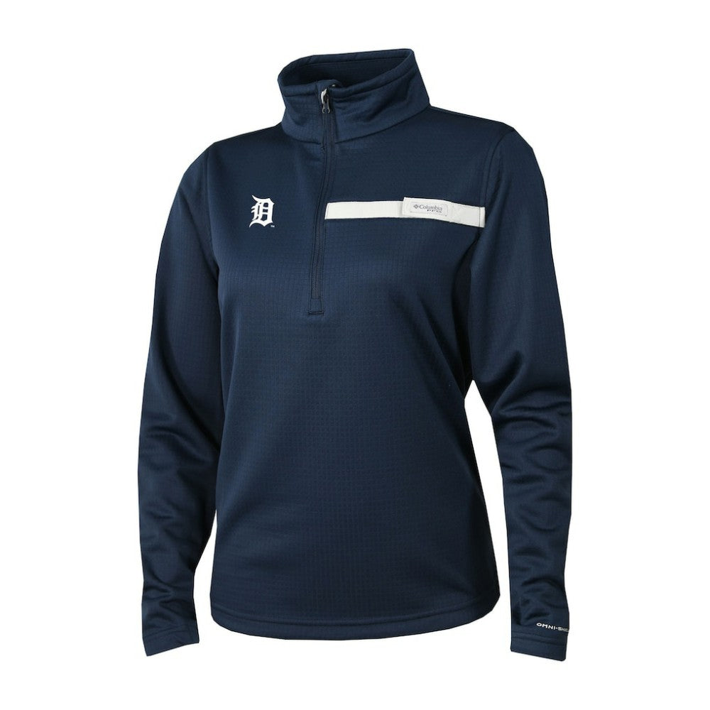 Detroit Tigers Women's Skiff Guide Fleece Half-Zip Pullover Jacket Navy | Columbia