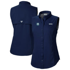 Seattle Mariners Women's Tamiami Sleeveless Shirt Navy | Columbia