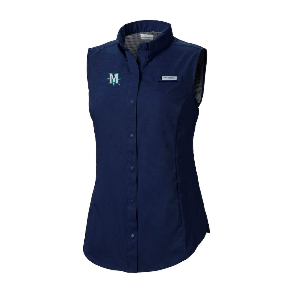 Seattle Mariners Women's Tamiami Sleeveless Shirt Navy | Columbia