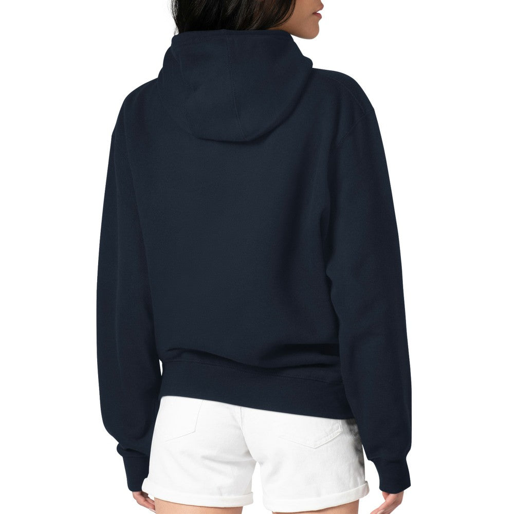 Los Angeles Angels G-III 4Her by Carl Banks Women's Double Heart Fleece Pullover Hoodie Navy