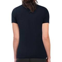 Milwaukee Brewers G-III 4Her by Carl Banks Women's Super-Slim Fit Lightweight Retro Roses T-Shirt Navy