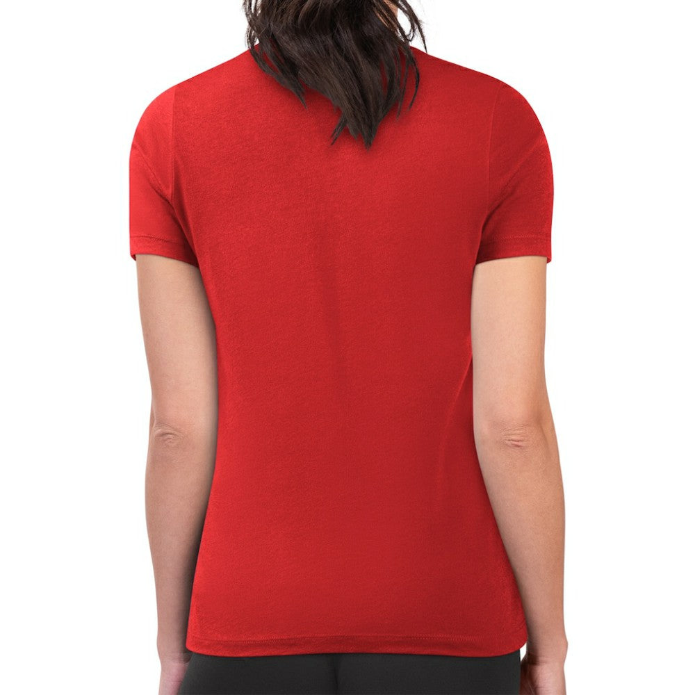 Chicago Cubs G-III 4Her by Carl Banks Women's Super-Slim Fit Lightweight Retro Roses T-Shirt Red