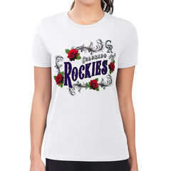 Colorado Rockies G-III 4Her by Carl Banks Women's Super-Slim Fit Lightweight Retro Roses T-Shirt White
