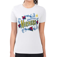 Seattle Mariners G-III 4Her by Carl Banks Women's Super-Slim Fit Lightweight Retro Roses T-Shirt White