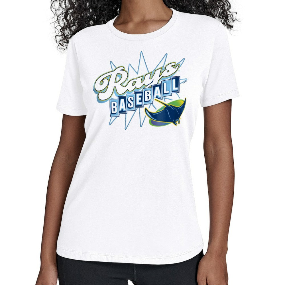 Tampa Bay Rays Starter Women's Drive-In T-Shirt White