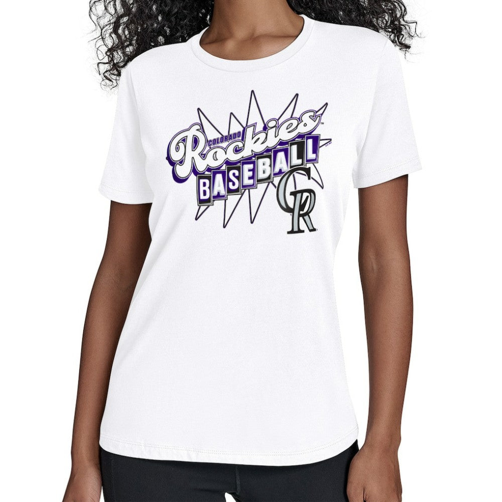Colorado Rockies Starter Women's Drive-In T-Shirt White