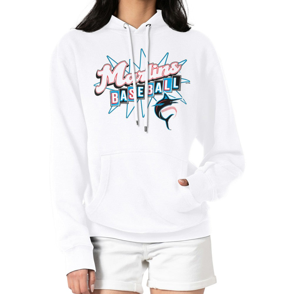 Miami Marlins Starter Women's Drive-In Pullover Hoodie White