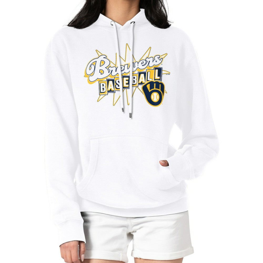 Milwaukee Brewers Starter Women's Drive-In Pullover Hoodie White
