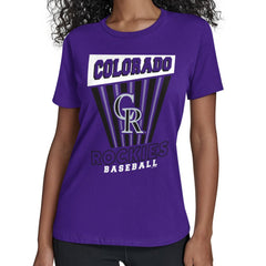 Colorado Rockies Starter Women's Poster Print T-Shirt Purple