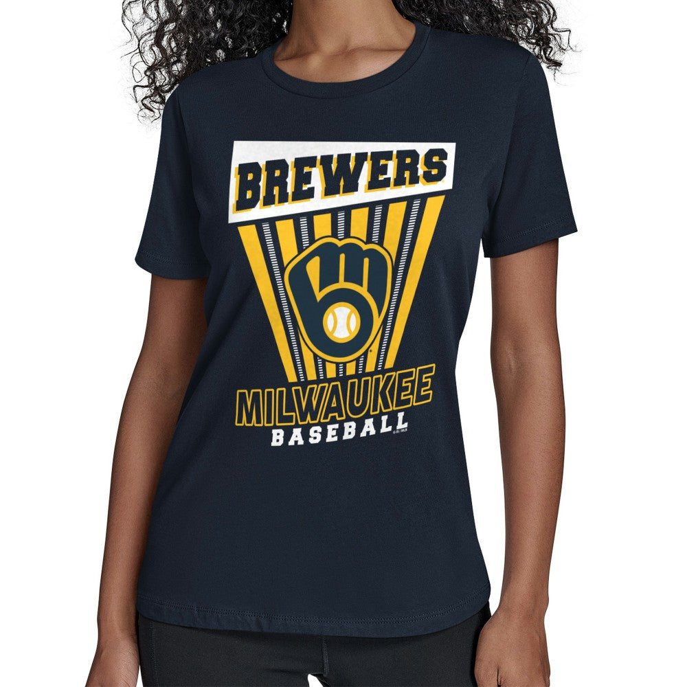 Milwaukee Brewers Starter Women's Poster Print T-Shirt Navy