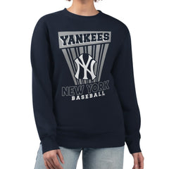 New York Yankees Starter Women's Poster Print Pullover Sweatshirt Navy