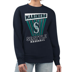 Seattle Mariners Starter Women's Poster Print Pullover Sweatshirt Navy