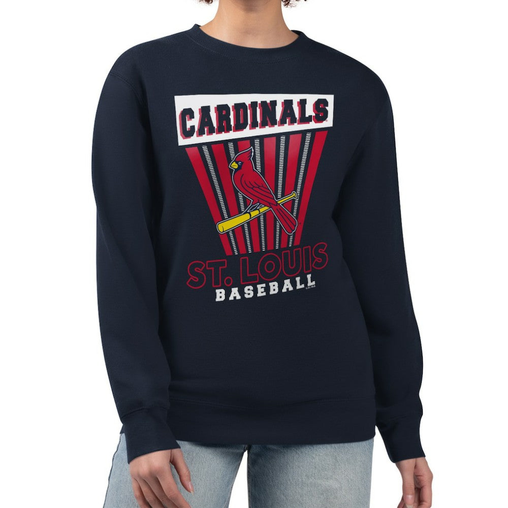 St. Louis Cardinals Starter Women's Poster Print Pullover Sweatshirt Navy