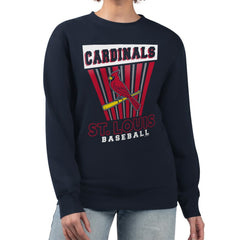 St. Louis Cardinals Starter Women's Poster Print Pullover Sweatshirt Navy